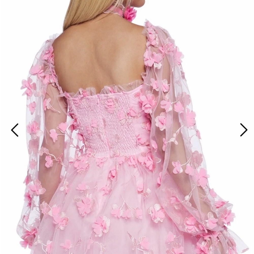 Dolls Kill Sugar Thrillz Heavenly Affair Babydoll Pink Floral Whimsical Dress 2X - Picture 4 of 13